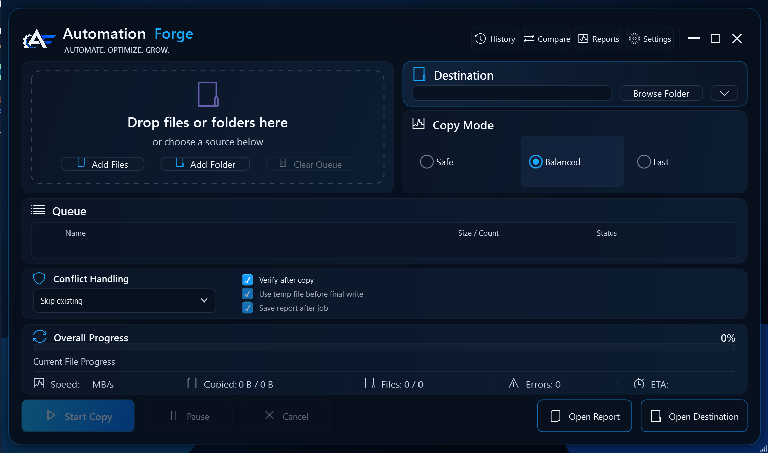 Automation Forge File Toolkit workspace